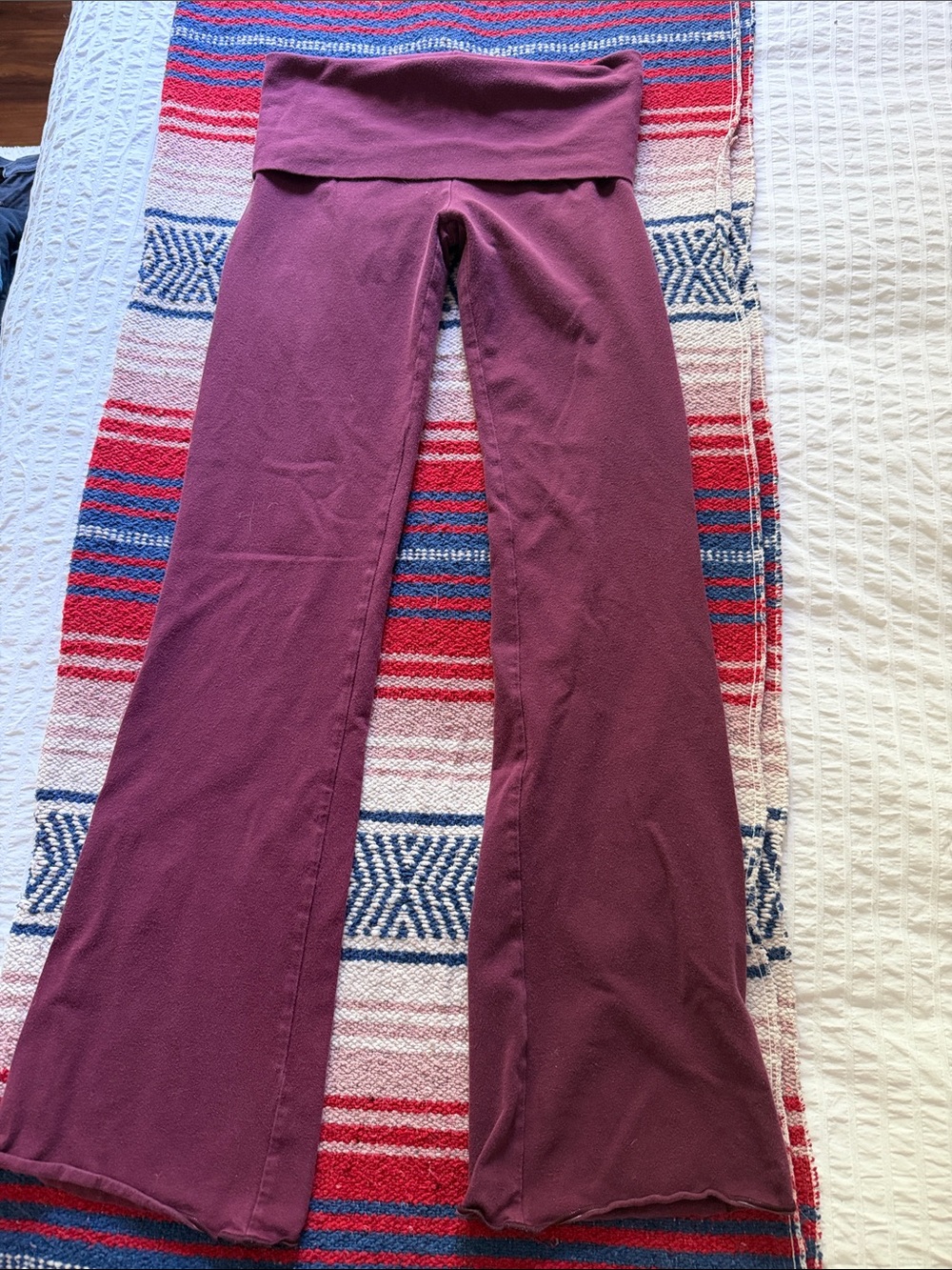 SKIMS Cotton Flare Yoga Pants in Burgundy